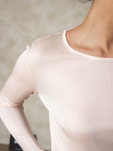 [Vaalea Pinkki] SilkSilky-FI Long Sleeve Round Neck Naisten Pitkät Alusvaatteet 007