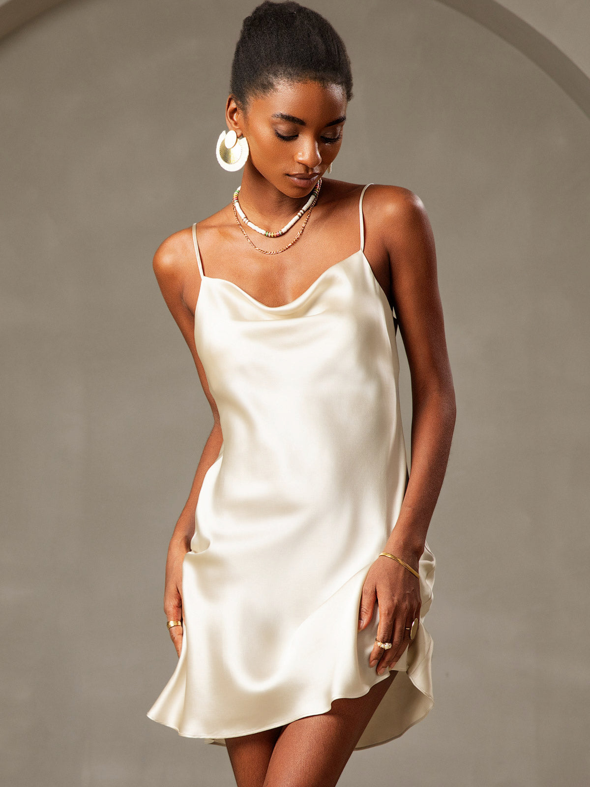 [Vaaleankeltainen] SilkSilky-FI Dress 001