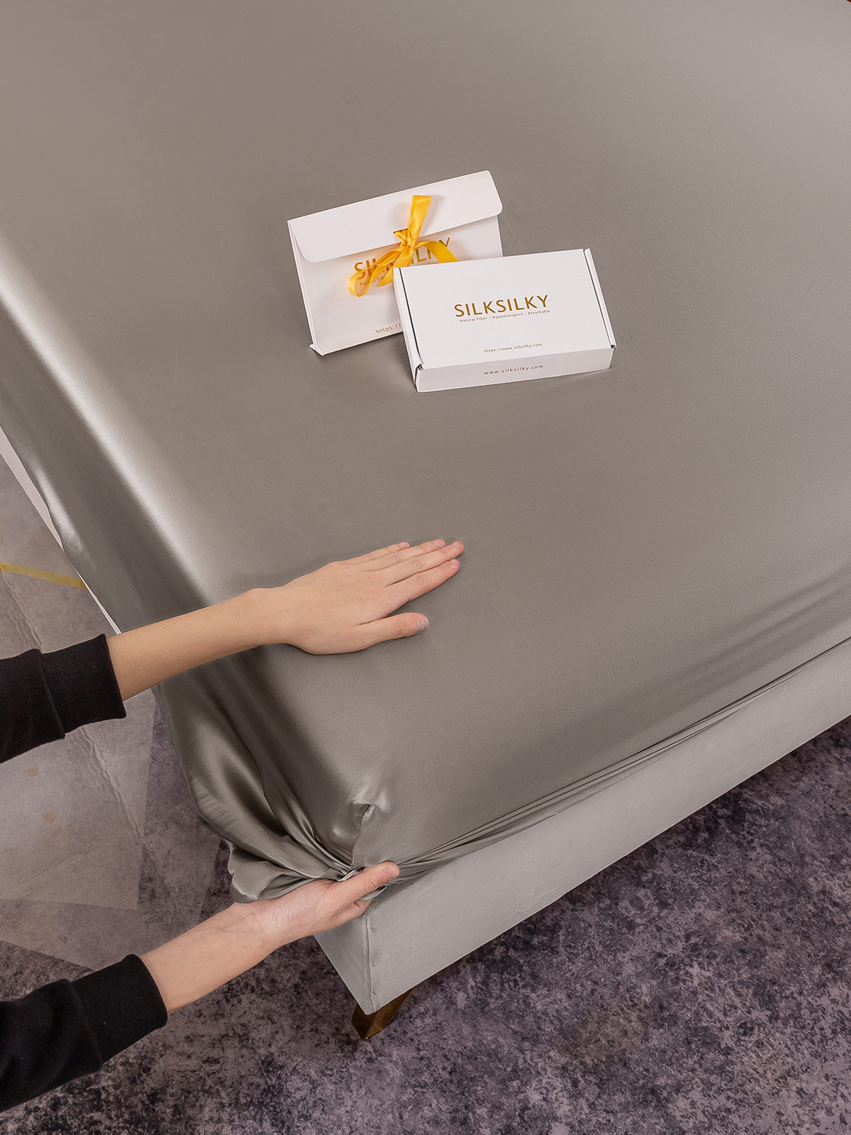 [Harmaa] SilkSilky-FI 19Momme Sheet 007