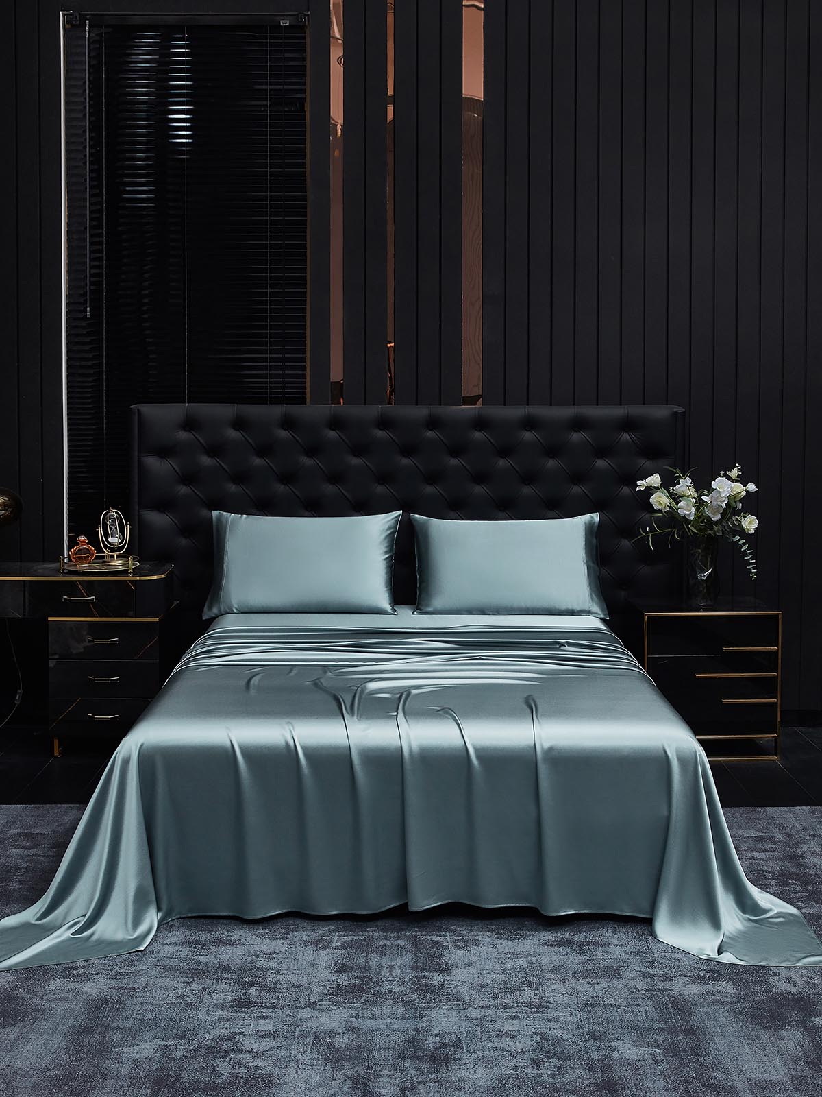 [Harmaansininen] SilkSilky-FI 19Momme Bedding Set 002