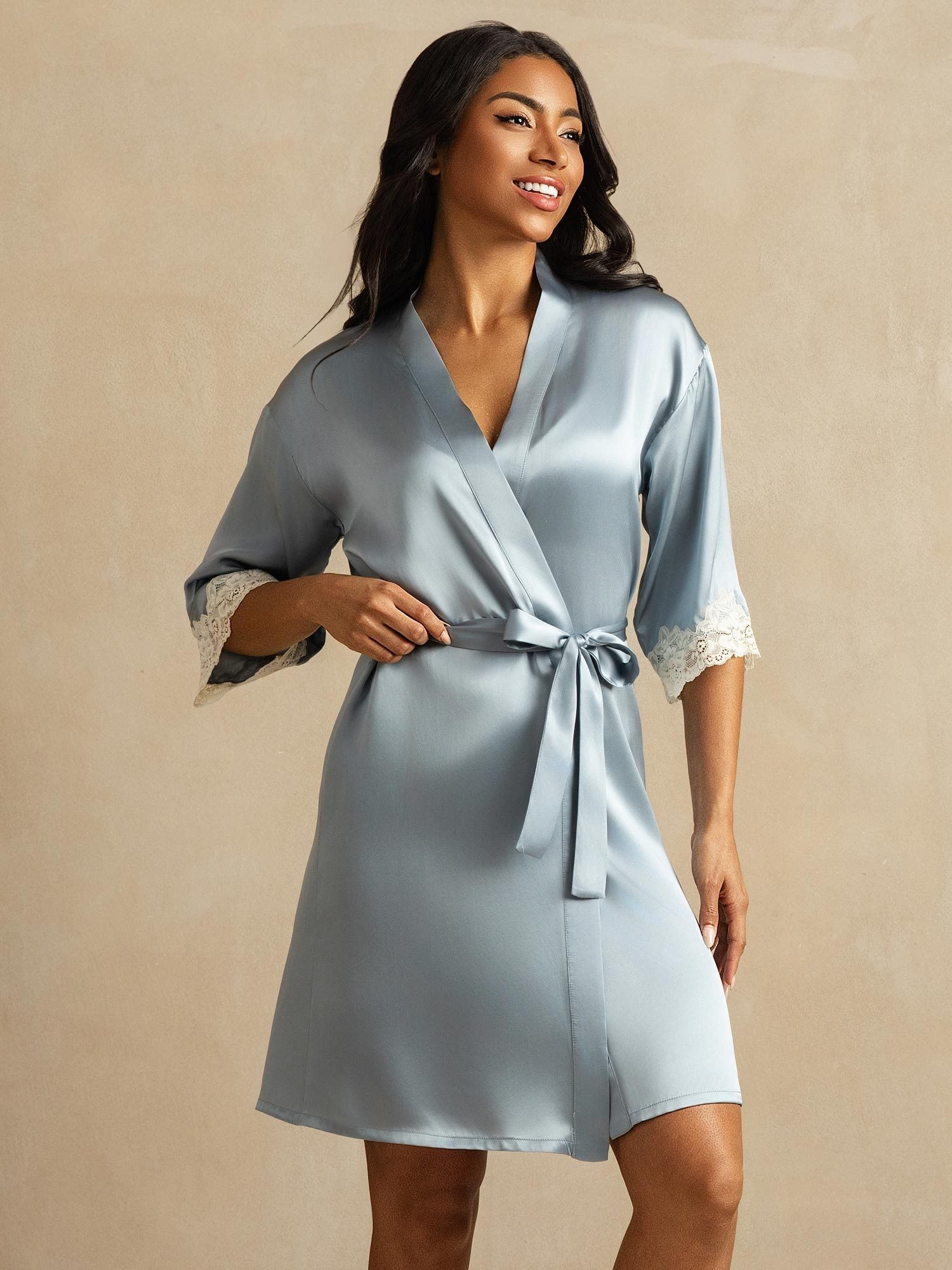 [Harmaansininen] SilkSilky-FI Womens Robe 001