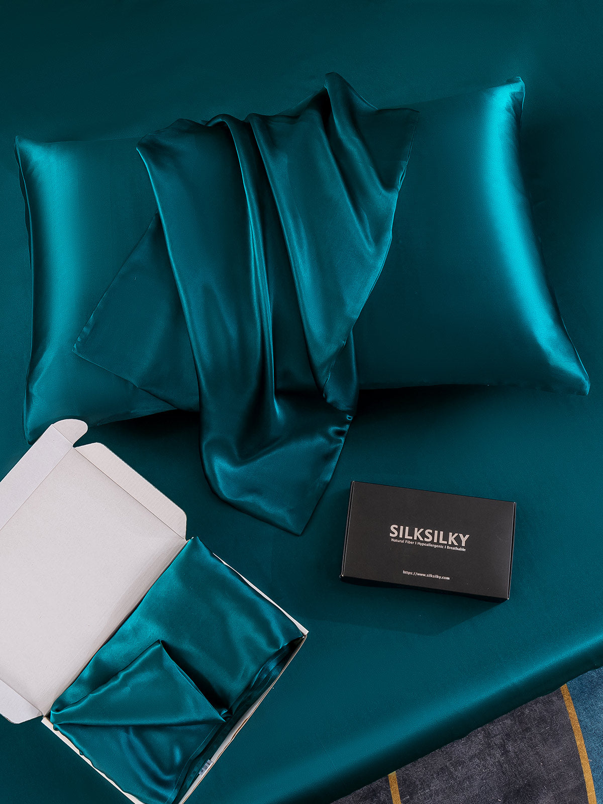 [Sinivihreä] SilkSilky-FI 22Momme Pillowcase 006