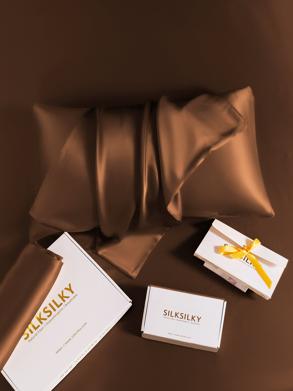 [Kahvi] SilkSilky-FI 19Momme Pillowcase 007