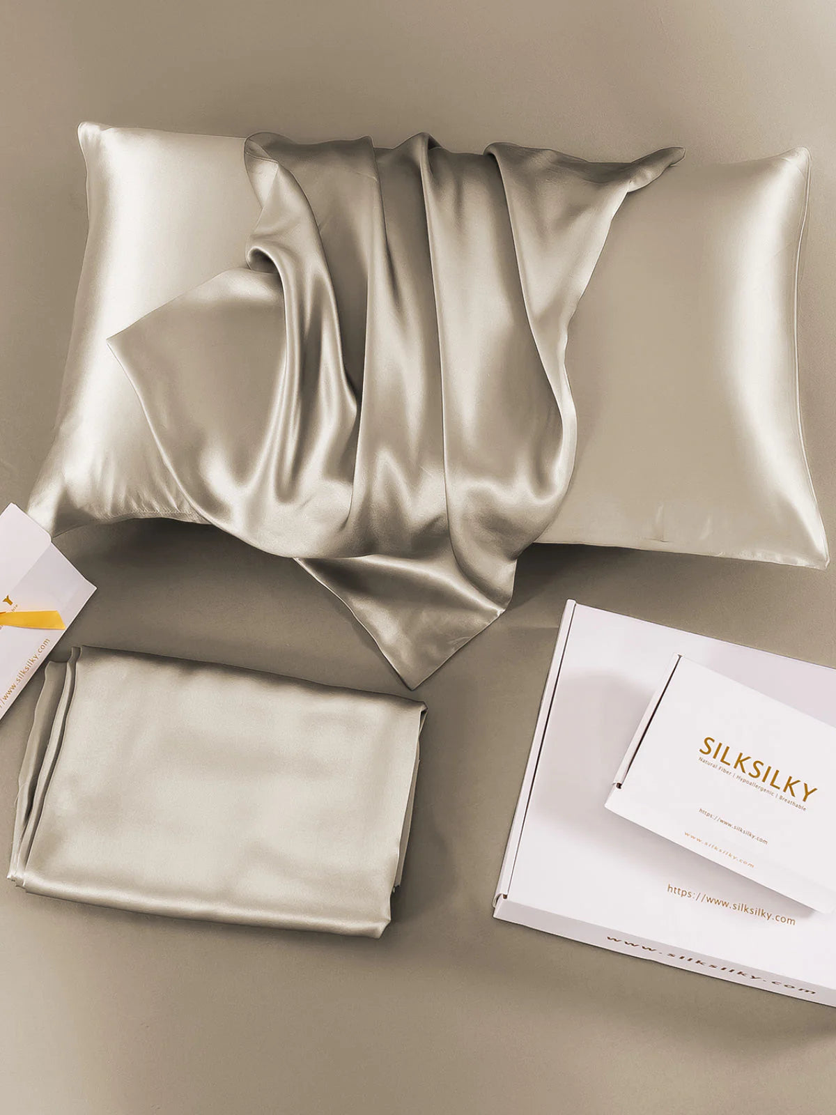 [Khaki] SilkSilky-FI 19Momme Pillowcase 004