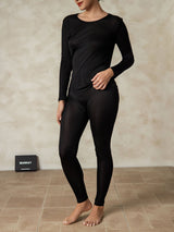 [Musta] SilkSilky-FI Long Sleeve Round Neck Naisten Pitkät Alusvaatteet 004