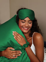 [Tummanvihreä] SilkSilky-FI 19Momme Pure Silk Pillowcase Set 001