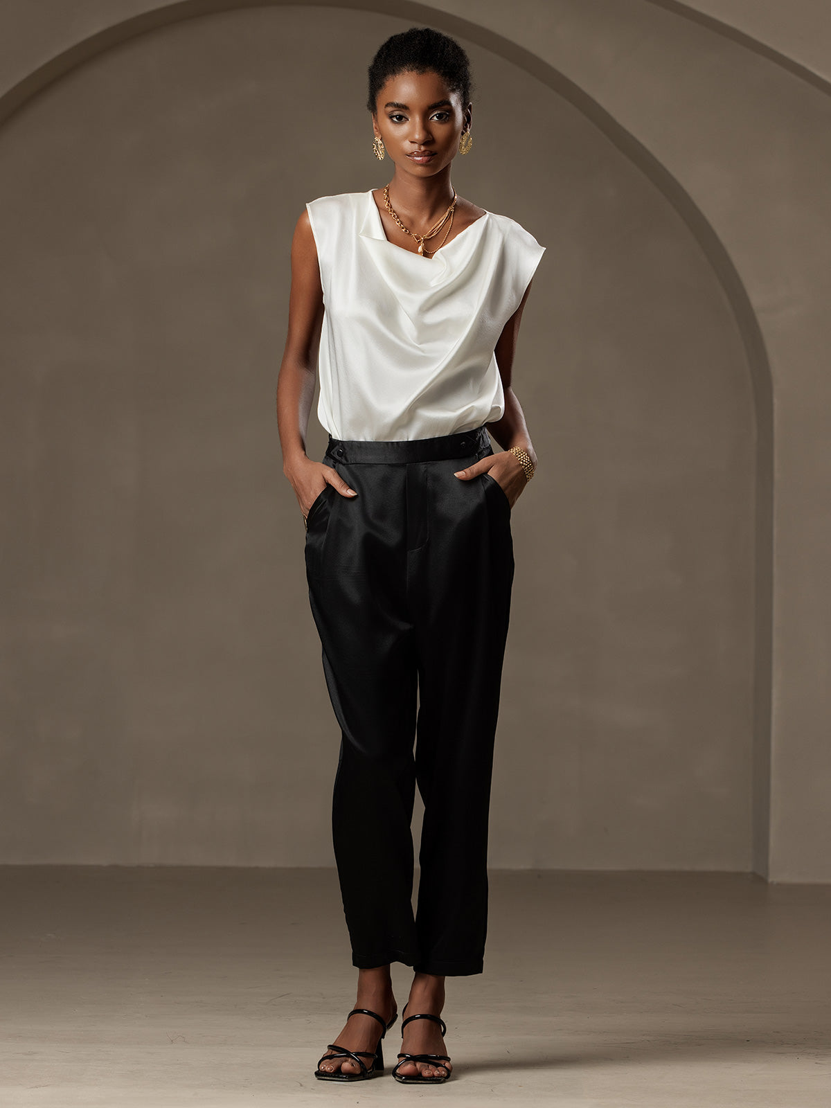 [Musta] SilkSilky-FI 19Momme Womens Pants 006