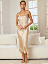 [Samppanja] SilkSilky-FI Spaghetti Strap V Neck Yöpaita 005
