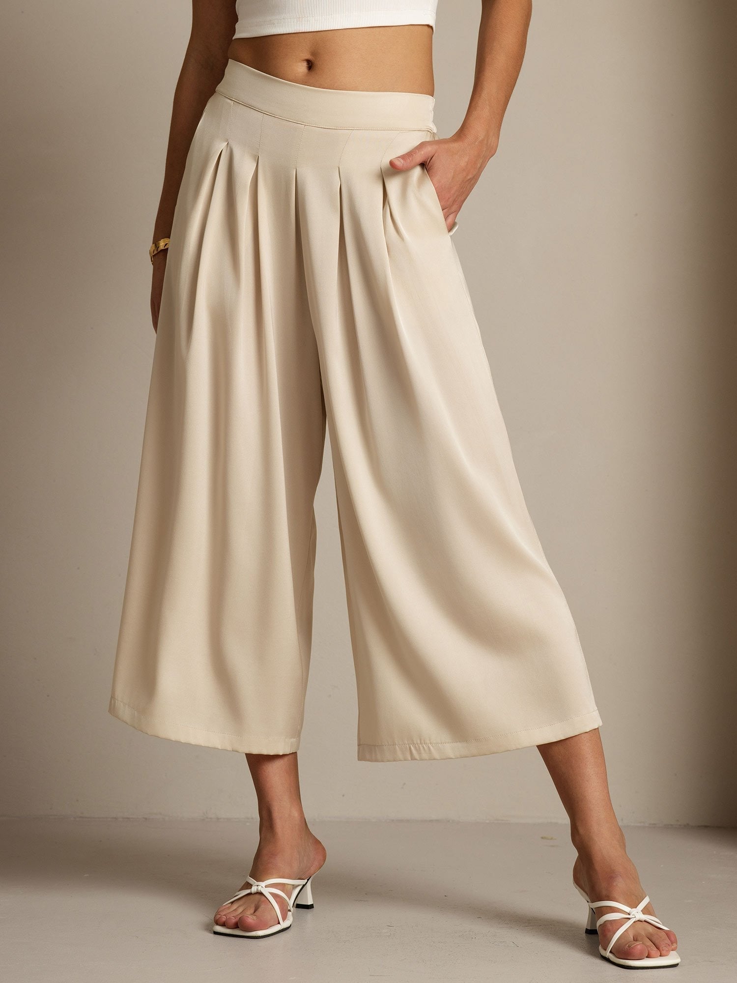 [Beige] SilkSilky-FI 19Momme Womens Pants 003