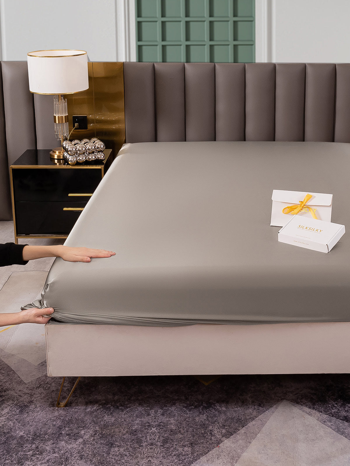 [Harmaa] SilkSilky-FI 25Momme Sheet 005