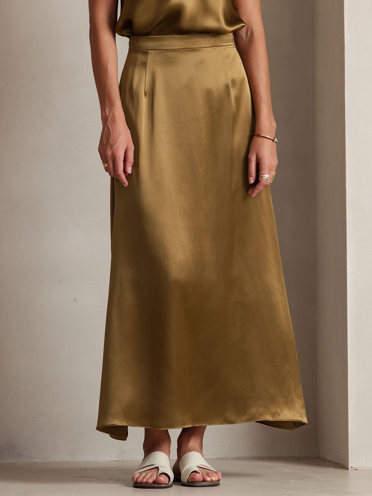 [Ruskea] SilkSilky-FI 19Momme Silk Skirt 001