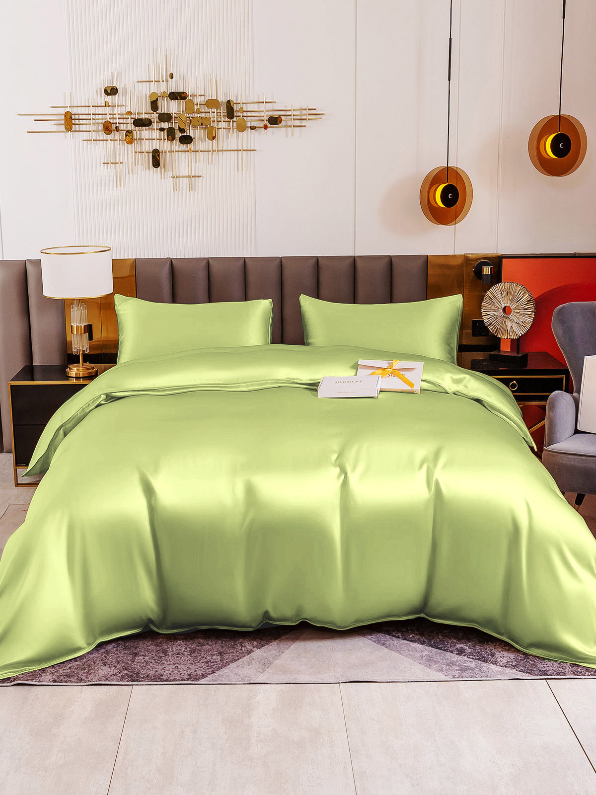 [Mintunvihreä] SilkSilky-FI 19Momme Bedding Set 005