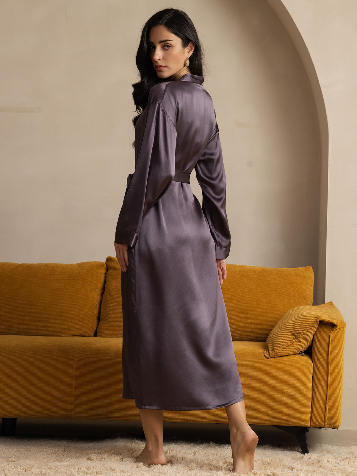 [Purppuranharmaa] SilkSilky-FI Long Sleeve Naisten Aamutakki 002