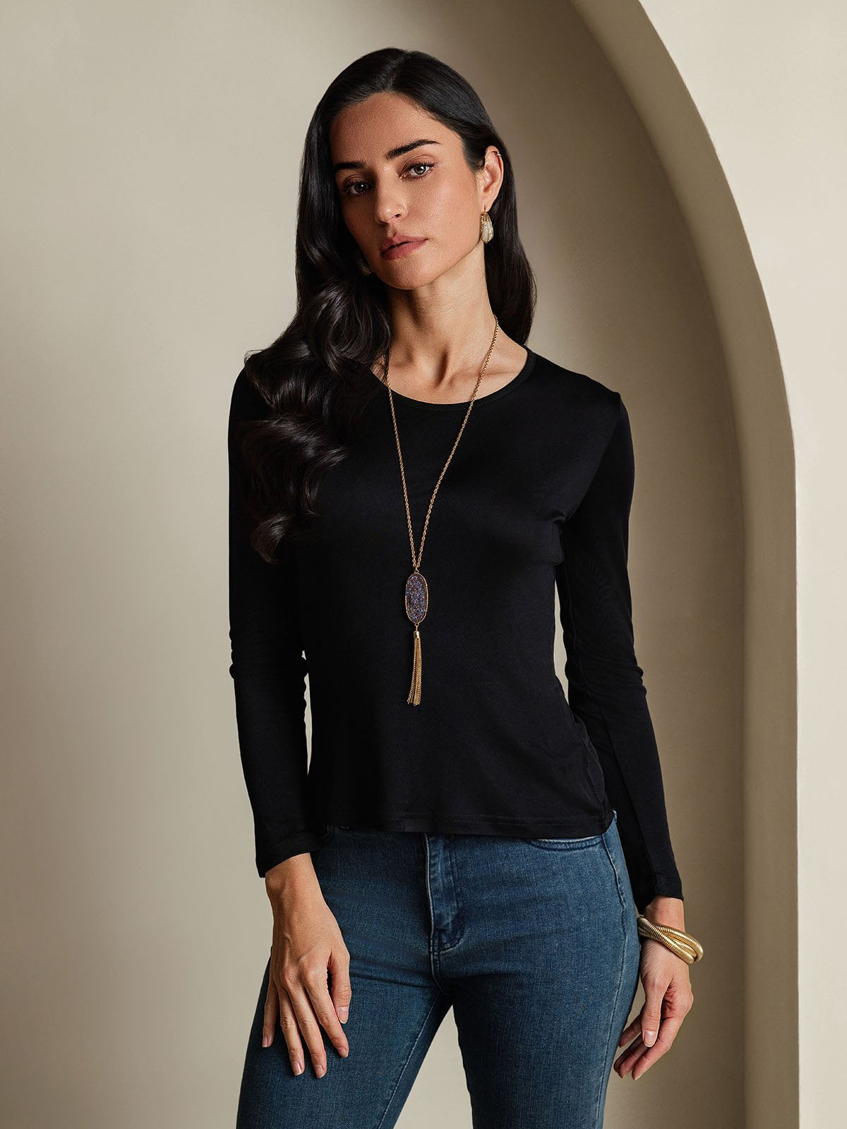 [Musta] SilkSilky-FI Womens T-Shirt 003,