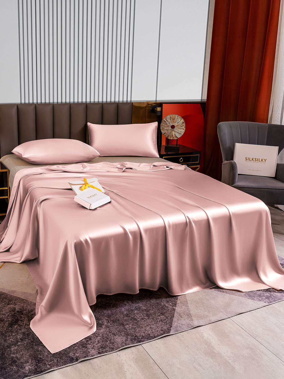 [Vaalean Mauve] SilkSilky-FI 22Momme Bedding Set 003