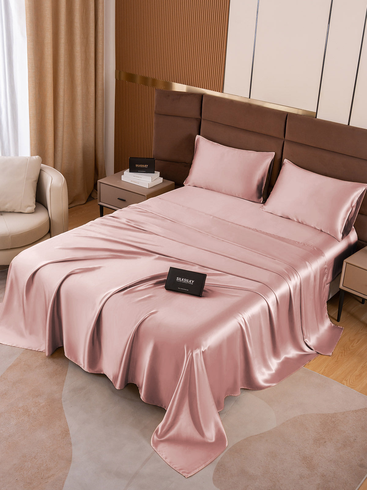 [Vaalean Mauve] SilkSilky-FI 19Momme Bedding Set 001