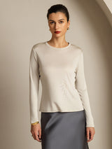 [Harmaa] SilkSilky-FI Long Sleeve Crew Neck Naisten T-paita 003