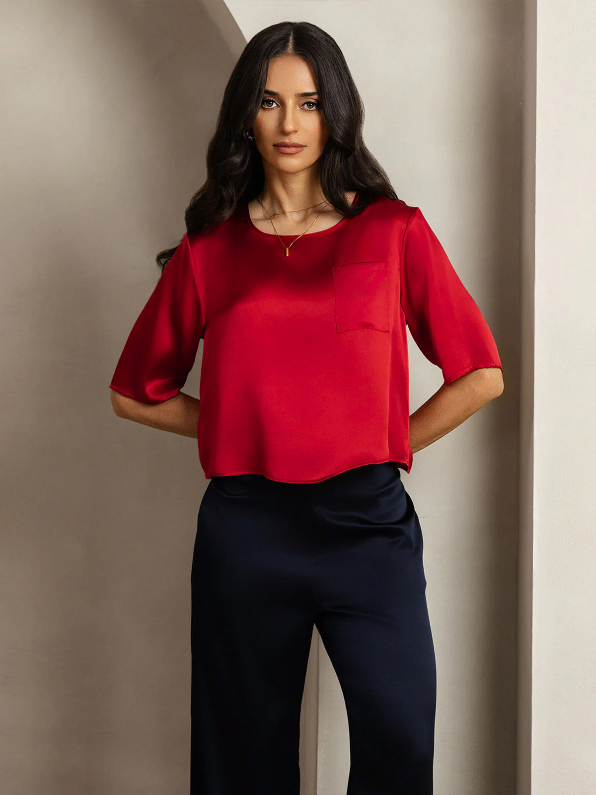 [Tummanpunainen] SilkSilky-FI Womens T-Shirt 001
