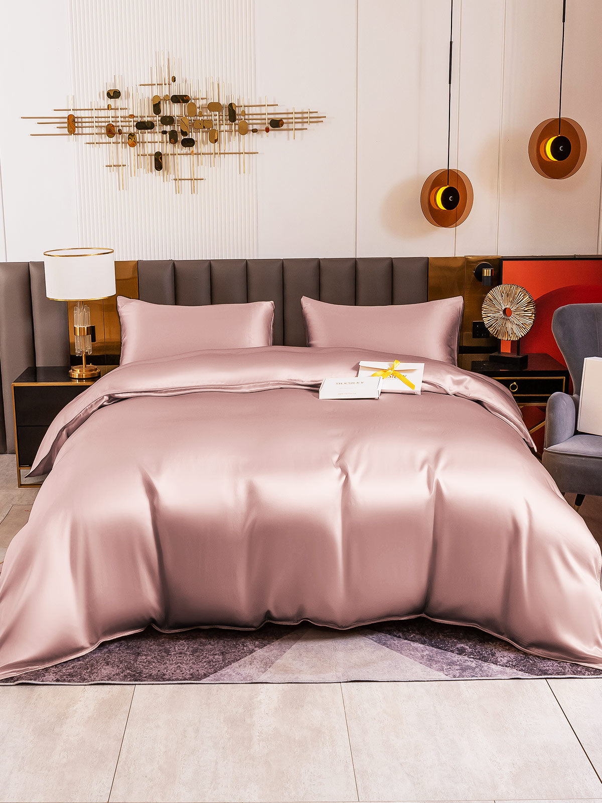[Vaalean Mauve] SilkSilky-FI 19Momme Bedding Set 004