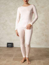 [Vaalea Pinkki] SilkSilky-FI Long Sleeve Round Neck Naisten Pitkät Alusvaatteet 005