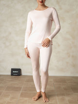 [Vaalea Pinkki] SilkSilky-FI Long Sleeve Round Neck Naisten Pitkät Alusvaatteet 005
