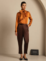 [Tumma Suklaa] SilkSilky-FI 19Momme Womens Pants 006