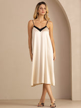 [Riisibeige] SilkSilky-FI Spaghetti Strap V Neck Mekko 006