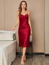 [Viini] SilkSilky-FI Spaghetti Strap V Neck Mekko 005