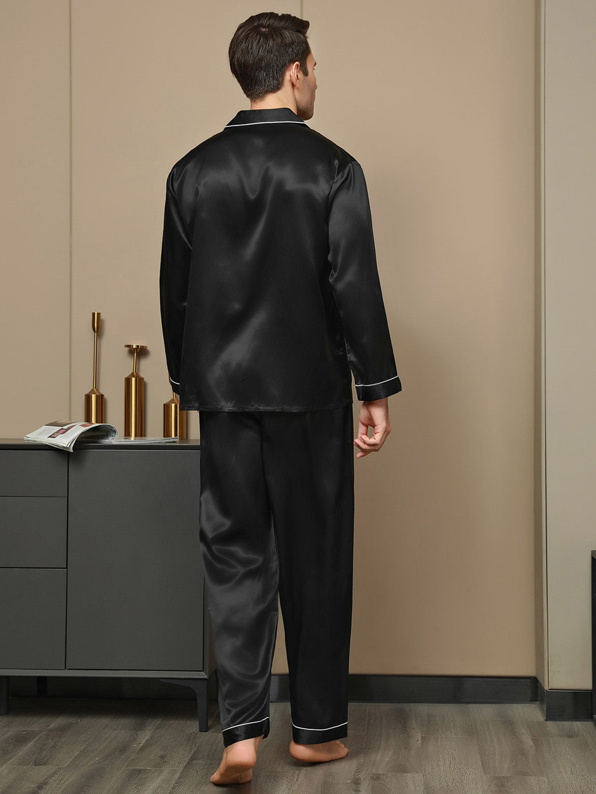 [Musta] SilkSilky-FI 19Momme Mens Pajamas 002