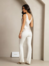 [Vaalean Harmaa] SilkSilky-FI Sleeveless V Neck Camisole Top 003