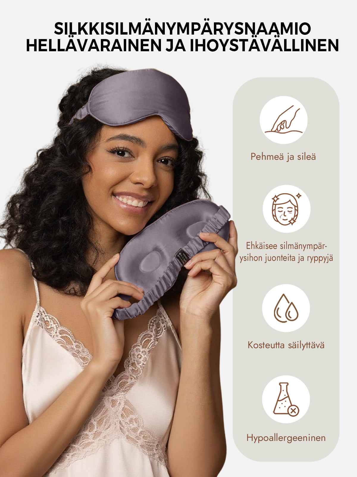 [Tumman Harmaa] SilkSilky-FI Eye Mask 003