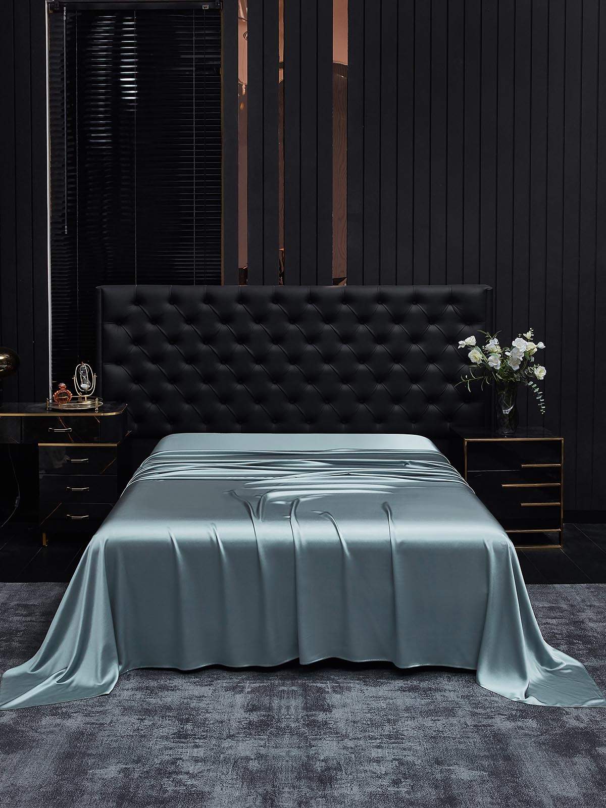 [Harmaansininen] SilkSilky-FI 19Momme Sheet 002