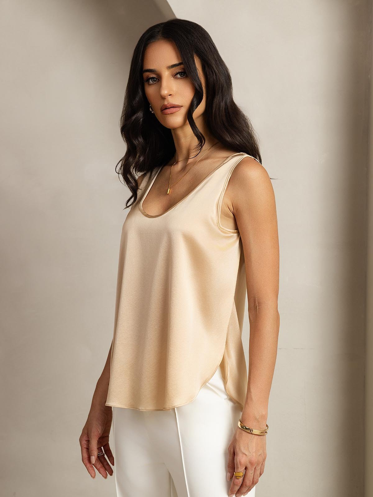 [Samppanja] SilkSilky-FI 19Momme Split Naisten T-paita 001