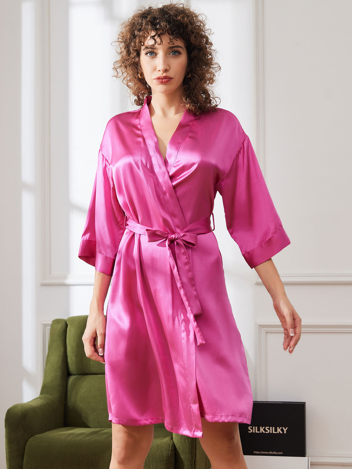 [Ruusunpunainen] SilkSilky-FI Womens Robe 004