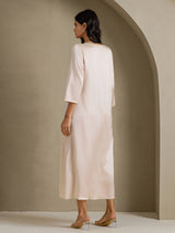[Beige] SilkSilky-FI 3/4 Sleeve Round Neck Mekko 002