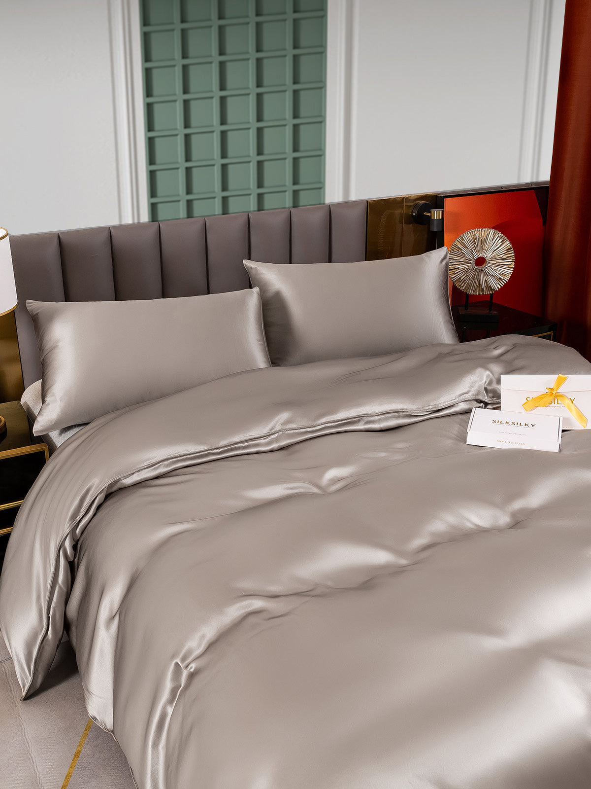 [Harmaa] SilkSilky-FI 25Momme Bedding Set 004