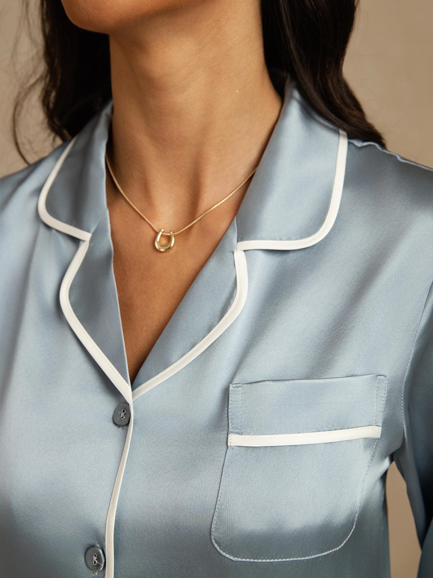 [Harmaansininen] SilkSilky-FI Womens Pajamas 004