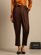 [Tumma Suklaa] SilkSilky-FI 19Momme Womens Pants 001