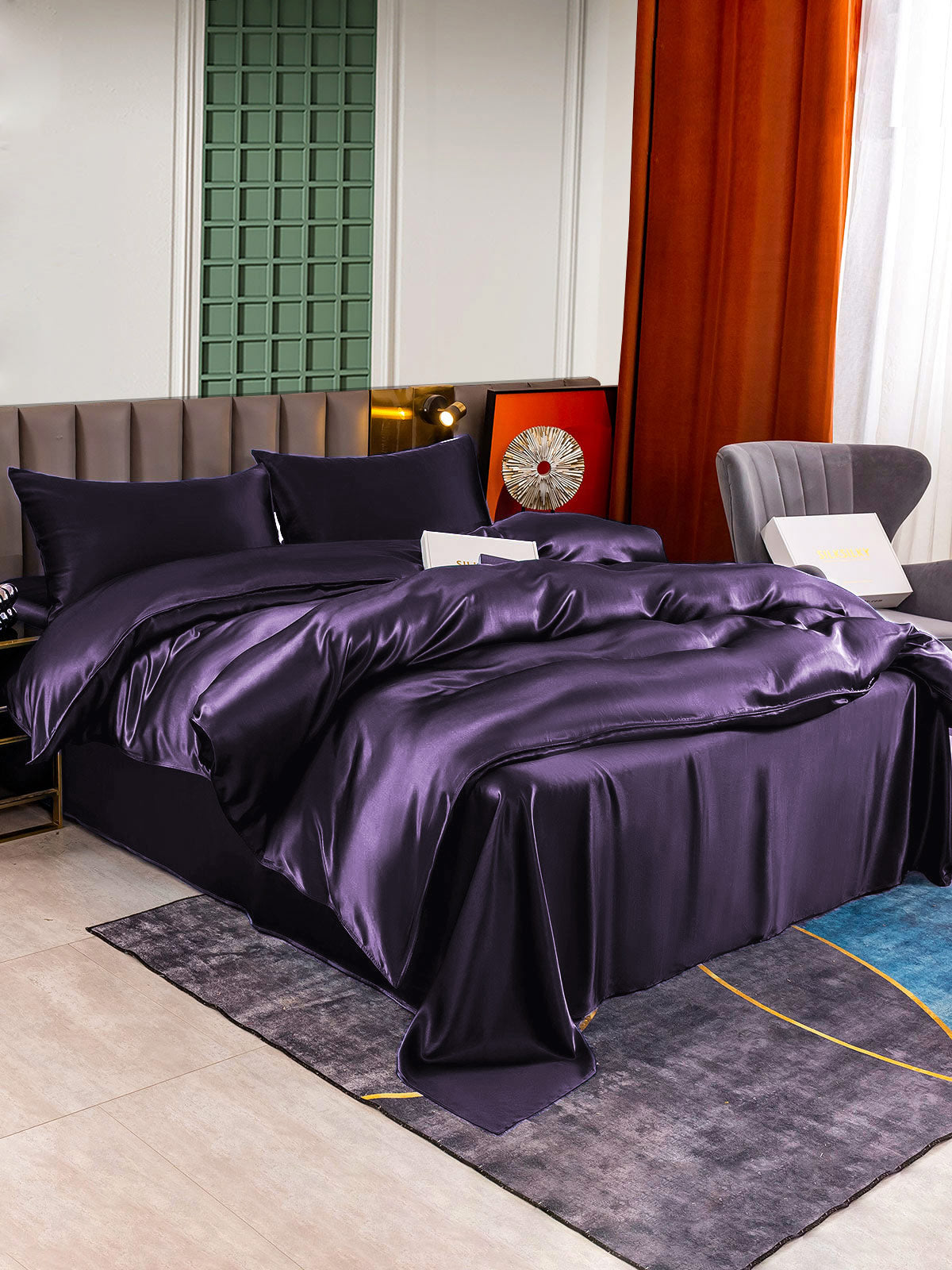 [Tumma Violetti] SilkSilky-FI 25Momme Bedding Set 002