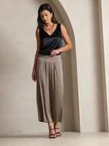 [Musta] SilkSilky-FI Sleeveless V Neck Camisole Top 010