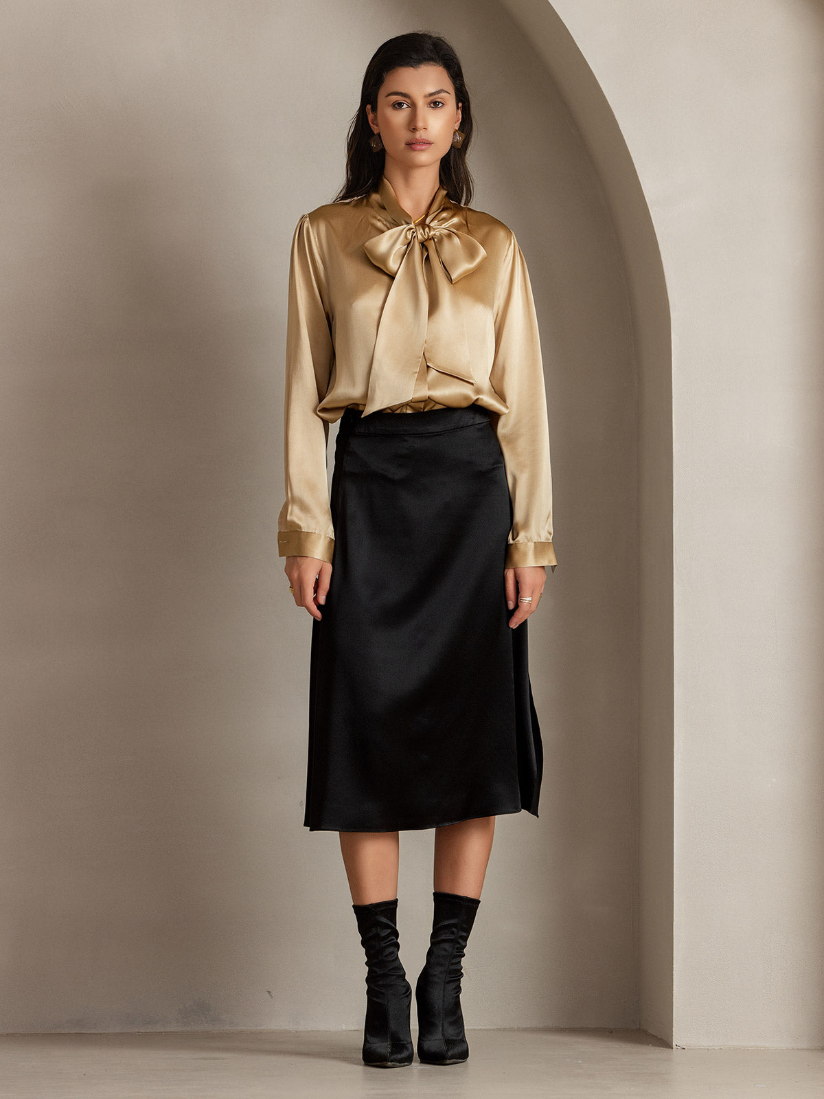 [Musta] SilkSilky-FI 19Momme Skirt 003