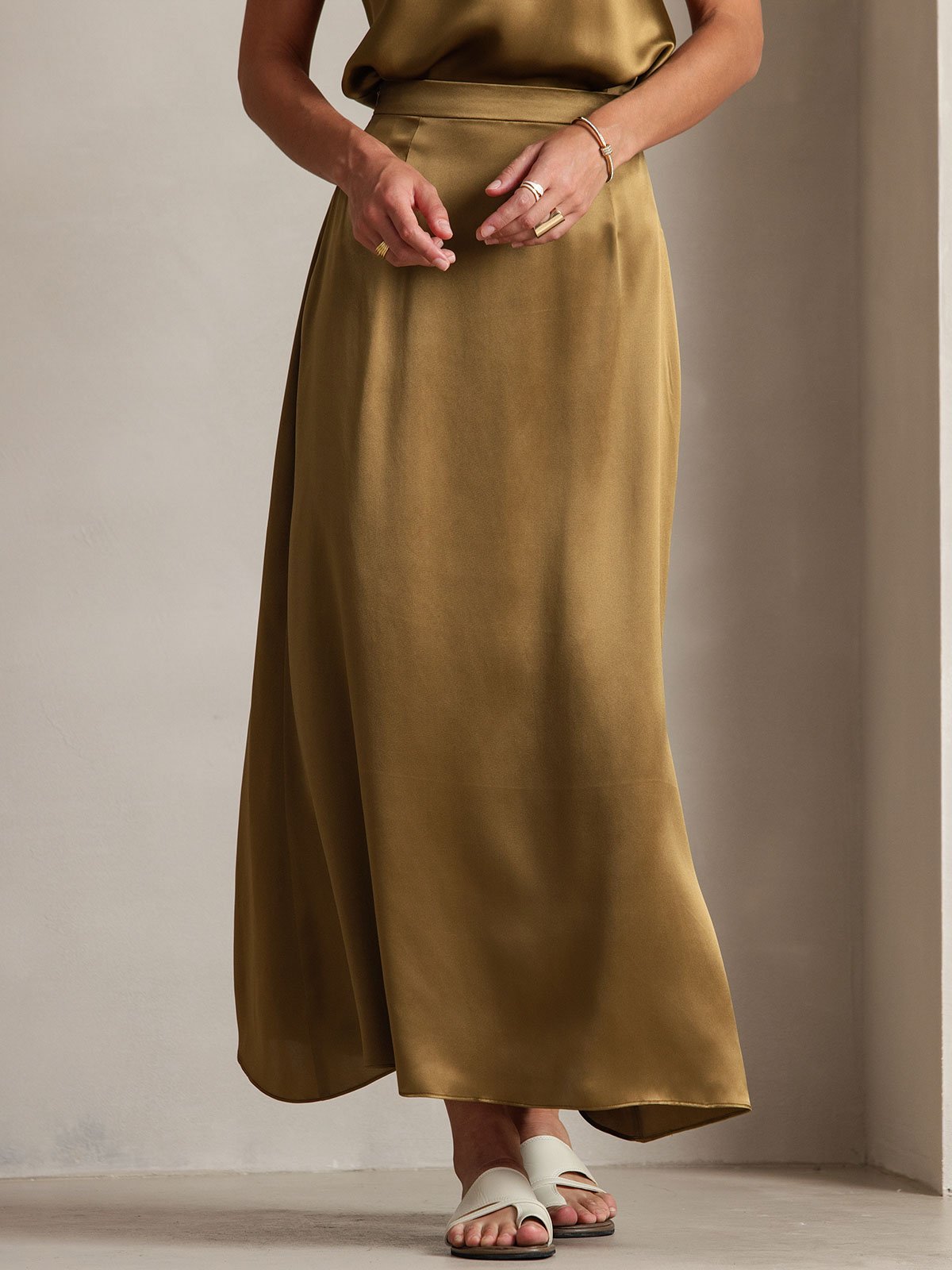 [Ruskea] SilkSilky-FI 19Momme Silk Skirt 003