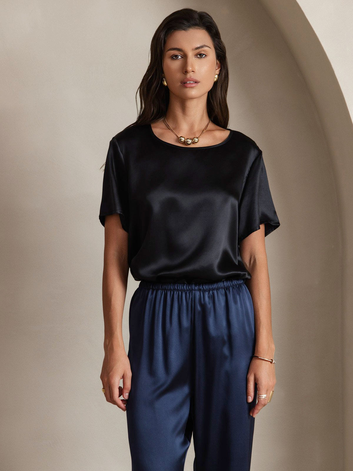 SilkSilky-FI Womens T-Shirt Musta 003