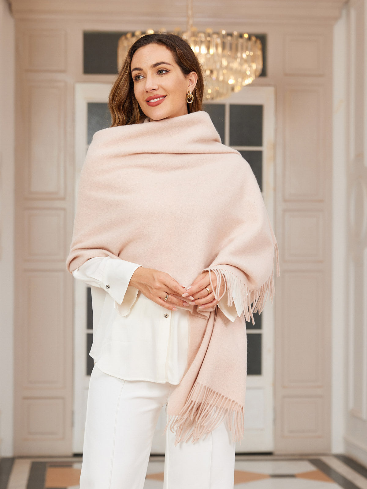[Beige] SilkSilky-FI Scarf 003