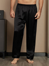 [Musta] SilkSilky-FI Pure Silk Mens Sleep Bottoms 003