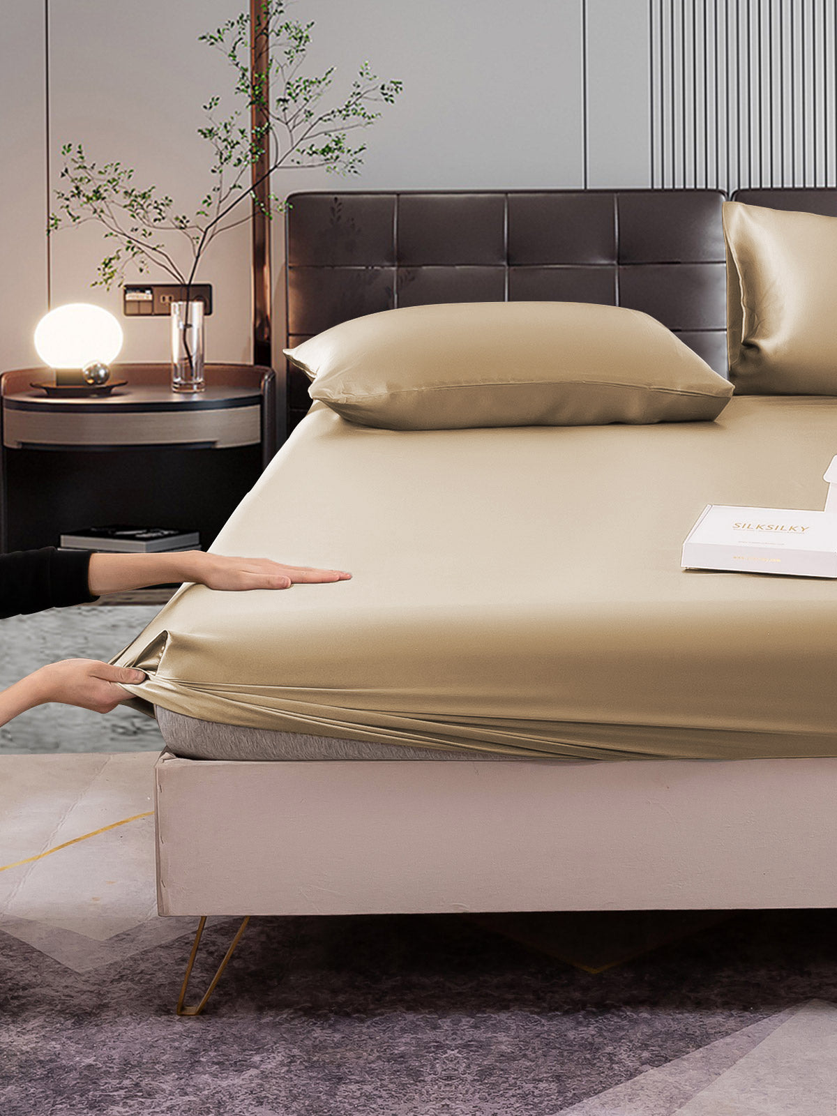 [Beige] SilkSilky-FI 22Momme Bedding Set 006