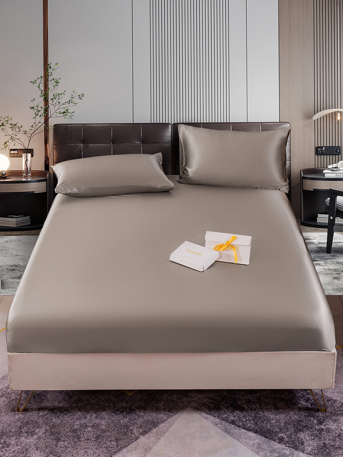 [Harmaa] SilkSilky-FI 22Momme Bedding Set 001