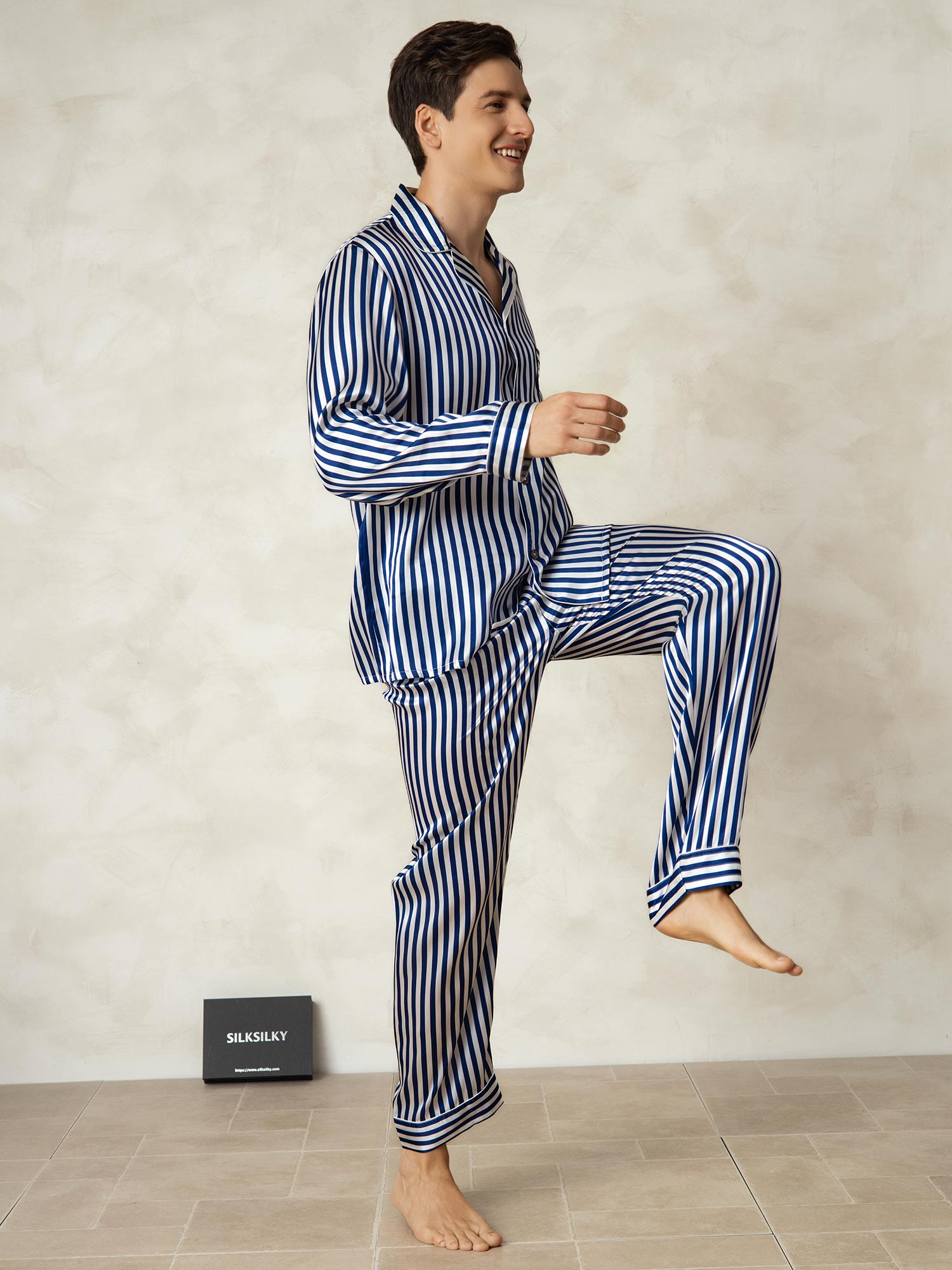 [Laivasto Raita] SilkSilky-FI 19Momme Mens Pajamas 004
