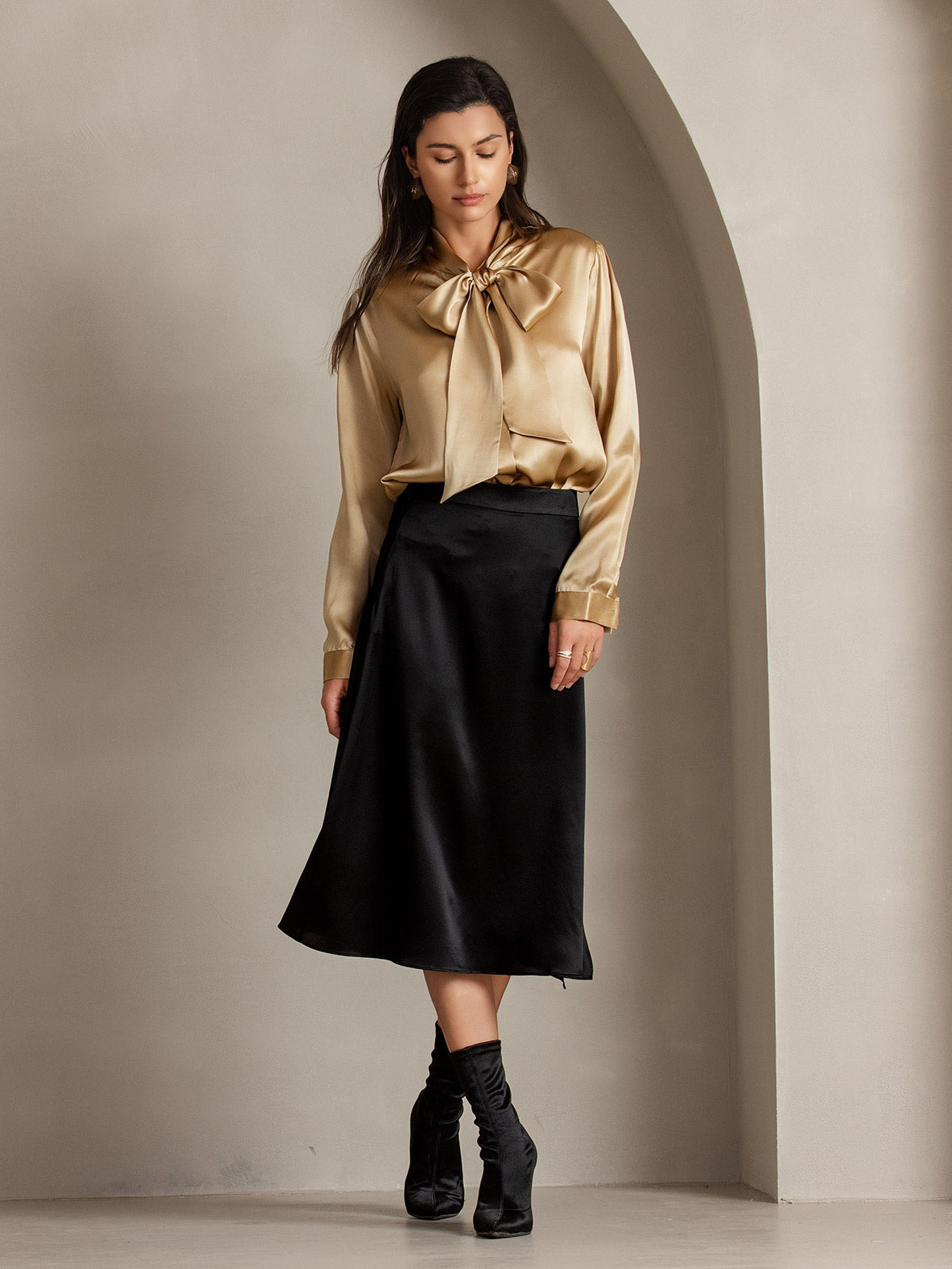 [Musta] SilkSilky-FI 19Momme Skirt 005