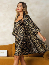 [Leopardi] SilkSilky-FI Nightgown&Robe Set 004,